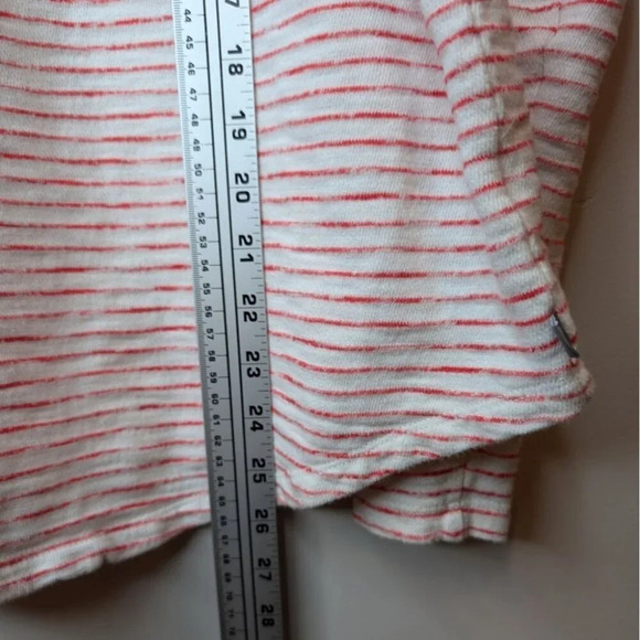 T by Talbots Red & White Stiped 100% Cotton Terry Cloth Long Sleeve Top Women L - Picture 7 of 8